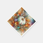 Vibrant White Autumn Pumpkin Serviette (Ecke)