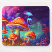 Vibrant Wild Psychedelic Mushroom Illustration Mousepad (Vorne)