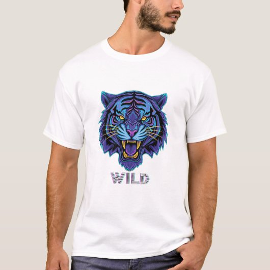 Vibrant Wild Tiger Graphic T - Shirt (Vorderseite)