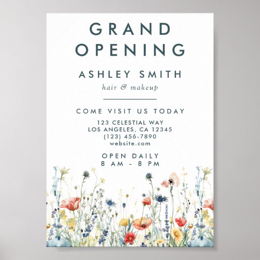 Vibrant Wildblume Grand Opening Poster (Vorne)