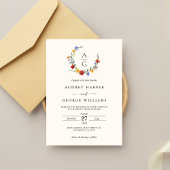 Vibrant Wildflower Crest Wedding Invitation Einladung