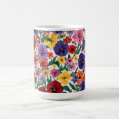 Vibrant Wildflower Pansy Botanical Pattern Kaffeetasse (Mittel)