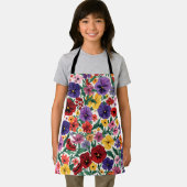 Vibrant Wildflower Pansy Botanical Pattern Schürze (Insitu)