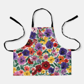 Vibrant Wildflower Pansy Botanical Pattern Schürze (Vorderseite)