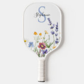Vibrant Wildflower Personalized Pickleball Schläger (Rückseite)