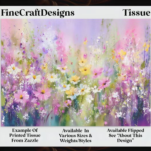 Vibrant Wildflower Spring Meadow DZ6L Decoupage  Seidenpapier