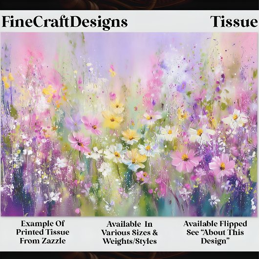 Vibrant Wildflower Spring Meadow DZ6R Decoupage  Seidenpapier