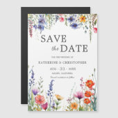 Vibrant Wildflowers Elegant Wedding Save the Date Magneteinladung (Vorne/Hinten)
