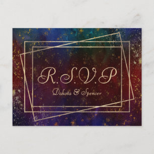 Vibrant Wisps   Jewel Tone Watercolor UAWG Einladungspostkarte