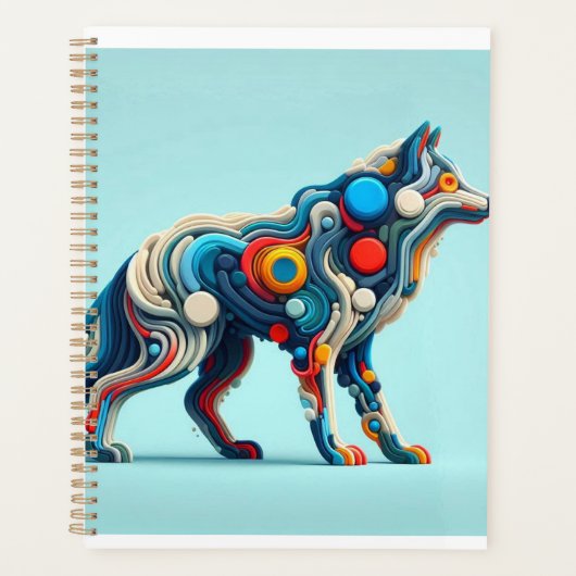 Vibrant Wolf Energy", dargestellt in einer minimal Planer (Vorderseite)