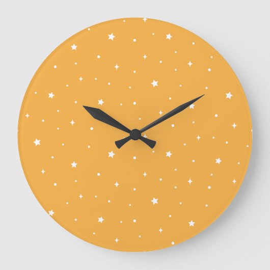 Vibrant Yellow And White Galaxy Stars Graphic Große Wanduhr (Vorderseite)
