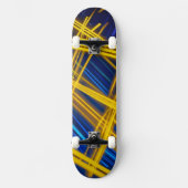 Vibrant Yellow Blue Motion Light Urban Abstract Skateboard (Vorderseite)