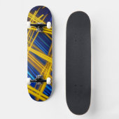 Vibrant Yellow Blue Motion Light Urban Abstract Skateboard (Vorderseite)