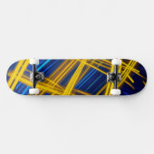 Vibrant Yellow Blue Motion Light Urban Abstract Skateboard (Horizontal)