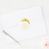Vibrant Yellow Green Floral Summer Custom Wedding Runder Aufkleber (Umschlag)