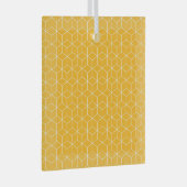 Vibrant Yellow Hexagonal Cube Pattern Design Ornament Aus Glas (Vorderseite Rechts)