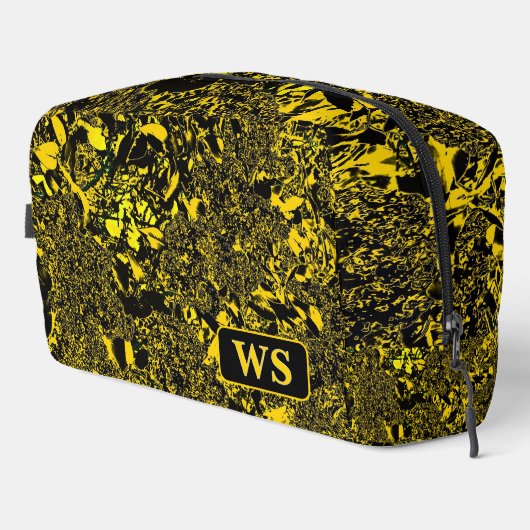 Vibrant Yellow Monogram Toiletry Bag Waschbeutel (Rechte Ecke)