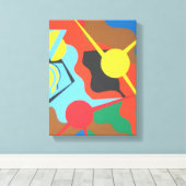 Vibrant Yellow Plane Abstract Art Print Leinwanddruck (Insitu (Holzboden))