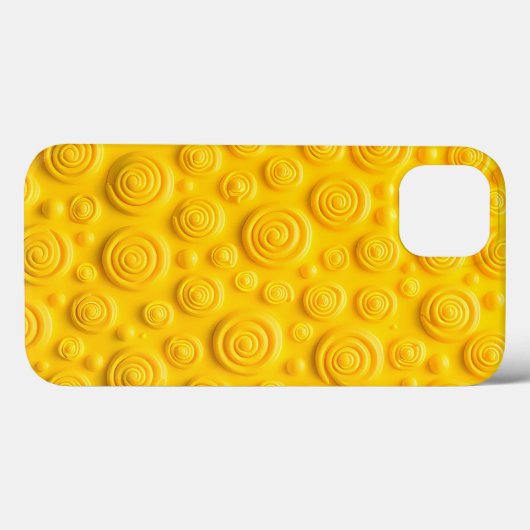 Vibrant Yellow Spiral iPhone Case Cool Look (Rückseite (Horizontal))