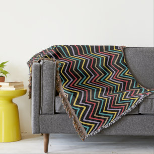 Vibrant ZigZag Symphony A Burst of Colorful Energy Decke