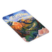 Vibrant Zion National Park Angels Landing Van Gogh Magnet (Rechte Seite)