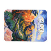 Vibrant Zion National Park Angels Landing Van Gogh Magnet (Horizontal)