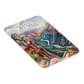 Vibrant Zion National Park Canyon River Hiking Art Magnet (Rechte Seite)