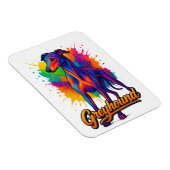 Vibrante Pop-Art-Greyhound Magnet (Rechte Seite)