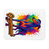 Vibrante Pop-Art-Greyhound Magnet (Horizontal)