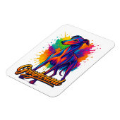 Vibrante Pop-Art-Greyhound Magnet (Linke Seite)