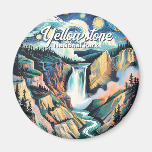 Vibrante untere Fälle des Yellowstone-Nationalpark Magnet
