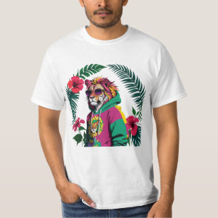 Vibranter Dschungelkönig mit Stil T-Shirt