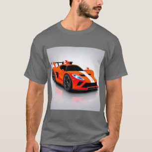 Vibranter Sportwagen mit Neon-Glow T-Shirt