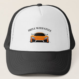 Vibranter Sportwagen mit Neon-Glow Truckerkappe