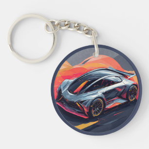 Vibranter Sportwagen Schlüsselanhänger