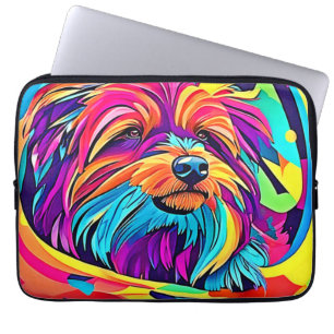 Vibranter Yorkie-Pop-Art Laptopschutzhülle