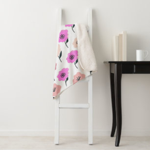 Vibrantes Blumenmuster Sherpadecke