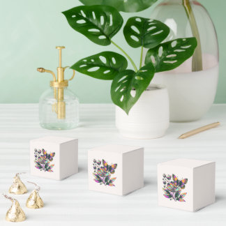 Vibrantes Schmetterlingsblumenmotiv Geschenkschachtel