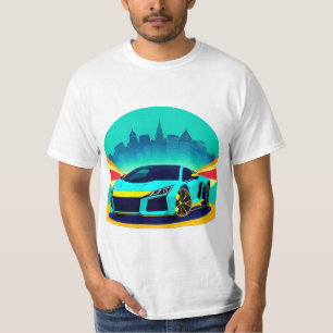 Vibrantes Sportauto im Retro-Pop-Art-Stil T-Shirt