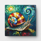 Vibrantly Colorful Impasto Whimsical Snail Fotoplatte (Vorderseite)