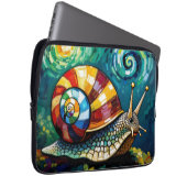 Vibrantly Colorful Impasto Whimsical Snail Laptopschutzhülle (Vorne Rechts)