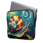 Vibrantly Colorful Impasto Whimsical Snail Laptopschutzhülle (Vorderseite Links)