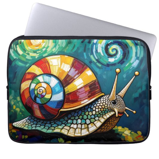 Vibrantly Colorful Impasto Whimsical Snail Laptopschutzhülle (Vorderseite)