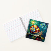 Vibrantly Colorful Impasto Whimsical Snail Notizblock (Innenseite)