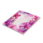 Vibrany Azalea Floral Wasserfarbe Fliese (Seite)