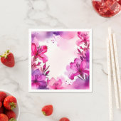 Vibrany Azalea Floral Wasserfarbe Serviette (Beispiel)