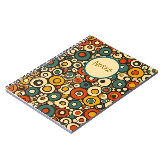 Vibrany Circles Notebook - Fett Retro-Farben Notizblock (Linke Seite)