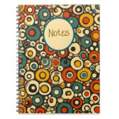 Vibrany Circles Notebook - Fett Retro-Farben Notizblock (Vorderseite)