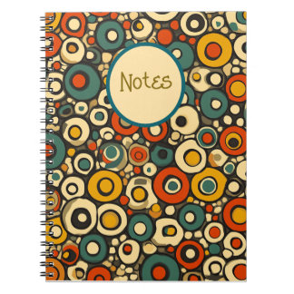 Vibrany Circles Notebook - Fett Retro-Farben Notizblock