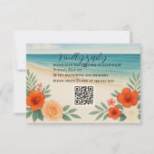 Vibrany Floral Beach QR Code RSVP Card Karte (Vorderseite)